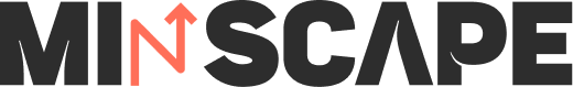 Stylised MINSCAPE logo with bold black text and an orange arrow representing growth.